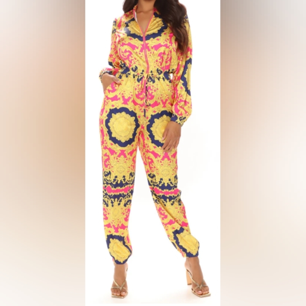 Fashion Nova Women's Jumpsuit - Pink/Combo Size XS